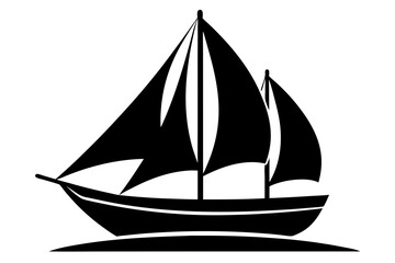 sailboat black and white silhouette