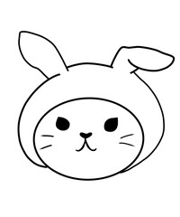 Naklejka premium cat face cat wearing a hat , rabbit , bunny