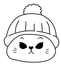 cat face cat wearing a hat
