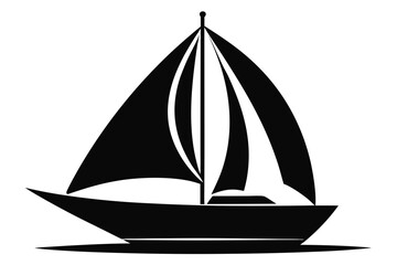 sailboat black and white silhouette