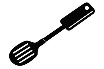 vector spatula black and white silhouette