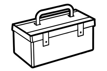toolbox black and white line art silhouette