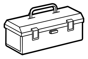 Black box vector isolated on white with handles, a printer icon, or a storage container illustration