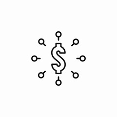 distributed money network icon sign vector