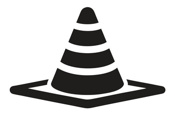  traffic cones isolated on white symbolize road construction safety, warning of danger and indicating a work zone barrier