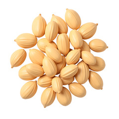Pine nuts piled on a transparent background