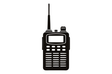 Mobile phone isolated on white: an old black cellular telephone with buttons, ready for communication