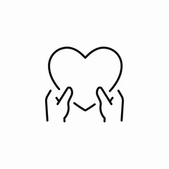 hands holding heart icon sign vector