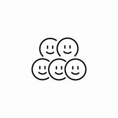 happy faces group icon sign vector