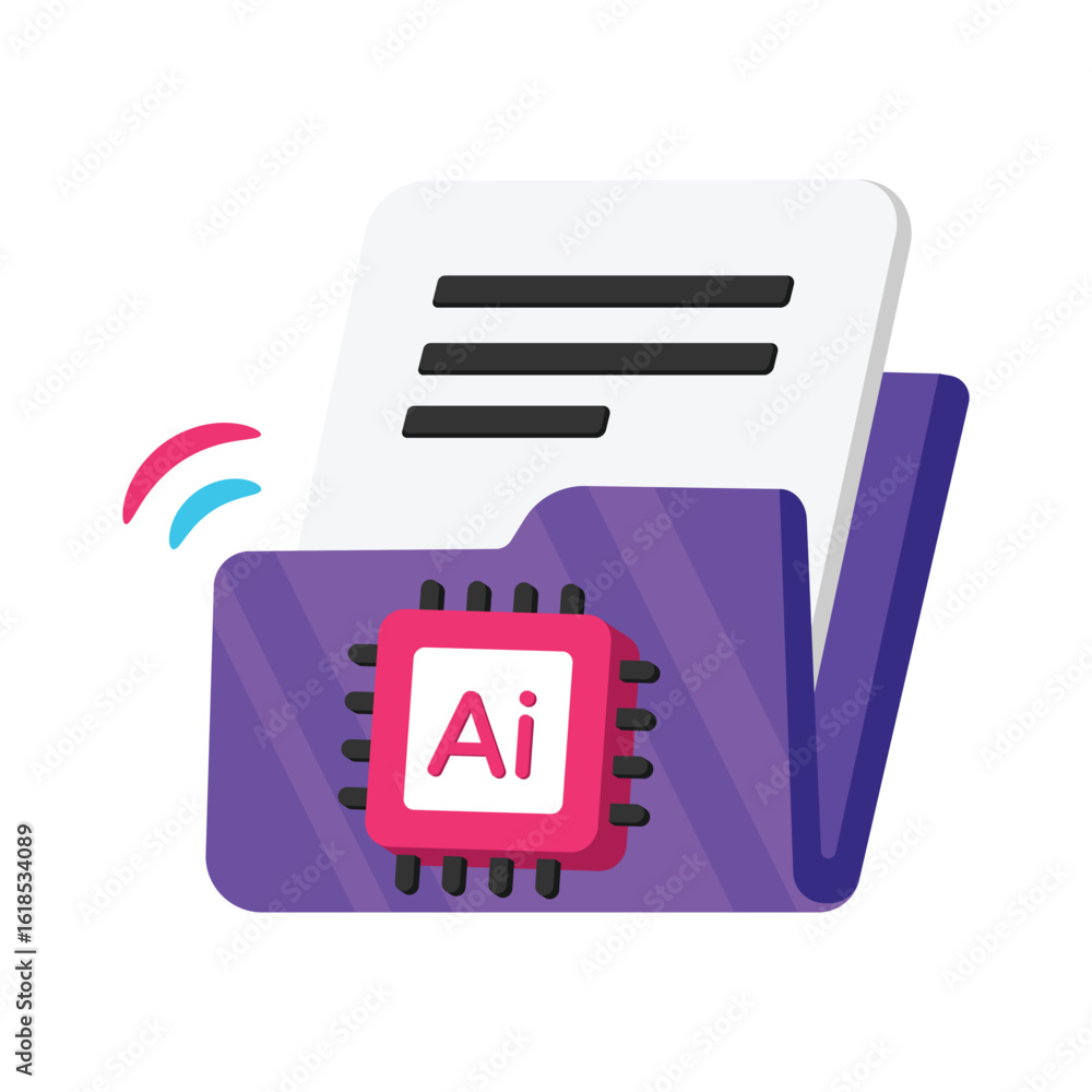 Poster ai folder vector style icon. eps 10 file