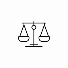 justice balance scale icon sign vector