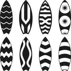 Surfboard Silhouettes Collection – Bold Black Summer Beach Vector Set