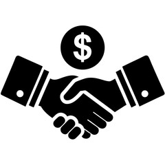 Two Hands Exchanging Money Icon Business Transaction