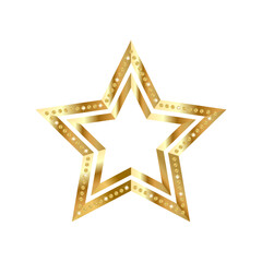 Luxury golden star with sparkling diamonds and shiny glitter texture, glamorous casino icon for VIP ranking, award badge, show business, premium gambling design, festive casino symbol