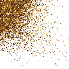 Gold Transparent Isolated Glitter Confetti Corner A Sparkling Festive Decoration