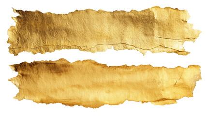Gold Transparent Isolated Watercolor Torn Paper Strips A Set Of Golden Transparent Isolated Textures