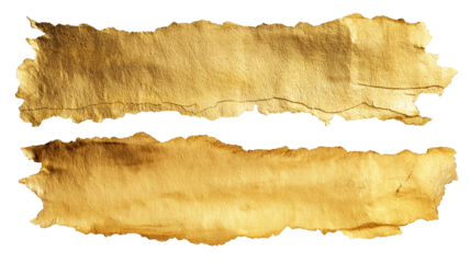Gold Transparent Isolated Watercolor Torn Paper Strips A Set Of Golden Transparent Isolated Textures
