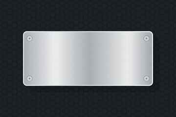 Metal plate banner. Metal plate background