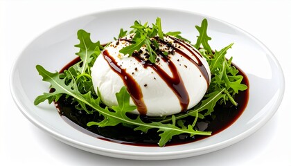 Fresh Burrata Cheese with Arugula and Balsamic Glaze