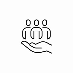 people on hand icon sign vector