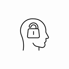 unlocked mind freedom icon sign vector