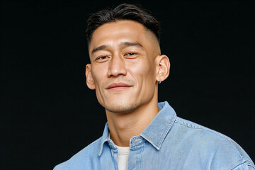 Young Asian Man on Light Grey Background for Wellness Ads