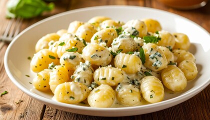 Creamy Gnocchi with Blue Cheese and Herbs