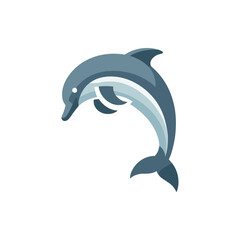 Fototapeta premium A playful dolphin leaping above the water's surface against a clear background