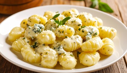 Creamy Gnocchi with Blue Cheese and Herbs