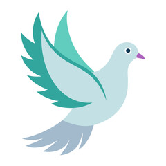 white dove with green leaves