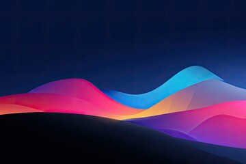 Abstract flowing, vibrant colours on dark background