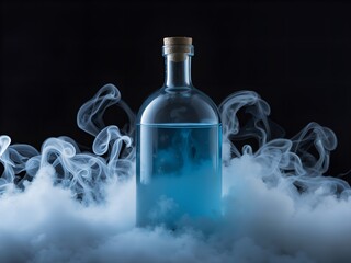 Blue Bottle in White Smoke