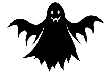 Vector art of spooky halloween ghost silhouette isolated on white background for graphic design element
