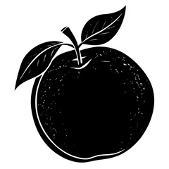 Illustration of a fresh apple with leaves isolated on white background