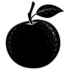 Illustration of a fresh apple with leaf isolated on white background