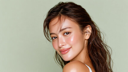 Dewy Glam Headshot with Puppy Eyeliner for Cosmetics Advertising