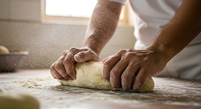 Process of kneading dough