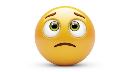 Worried egg emoji isolated on white background