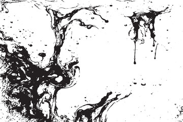 Black Ink Splash Texture - Abstract Drip and Liquid Spill Art for Backgrounds, Posters, and Design