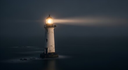 Eternal Radiance: A Lighthouse's Unwavering Beam Piercing the Veil of a Dark and Stormy Night

