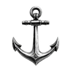 Nautical Metal Anchor Maritime Symbol silver, Isolated On White, Png Transparent, Cut Out