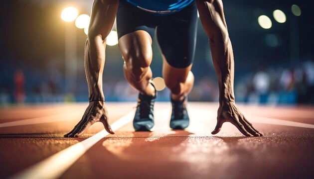 Runner poised in starting position (4)