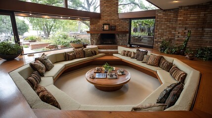modern living room with beautiful window,table,furniture 