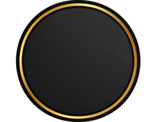 Elegant Black Button with Gold Rim – High-Resolution Vector for Websites, Apps, UI De