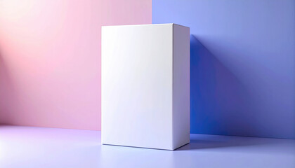 Minimal package sleek box modern packaging two tone background pastel color bold design mockup clean empty product display