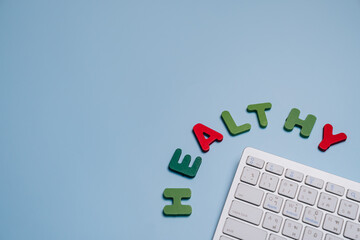 Healthy Lifestyle Concept with Letters and Computer Keyboard