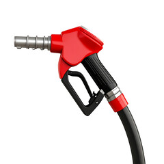 3D gas station nozzle, plastic material, bright red and black color, cute and simple