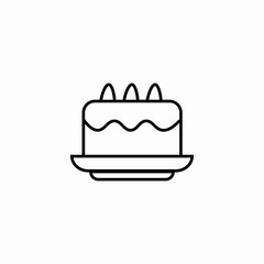 decorated birthday cake icon sign vector