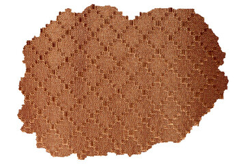 Brown Torn Fabric Pieces with Geometric Grid - Rustic Textile with Structured Pattern. Ideal for Design Backgrounds, Visual Storytelling, or Creative Projects.