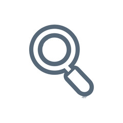 Magnifying glass icon representing search and exploration in a minimalistic design